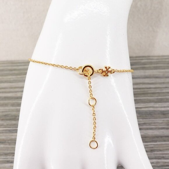 Tory Burch Kira Enamel Flower Chain Bracelet Yellow OS - Picture 9 of 12